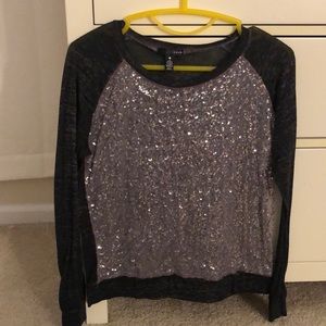 Purple sparkly baseball style shirt